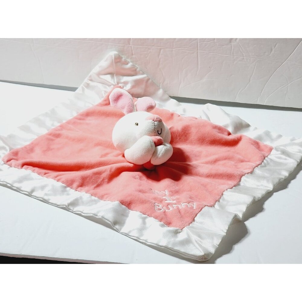 Baby Gund My 1st Bunny Pink Security Blanket Lovey Satin Trim 4061372 14"x14"